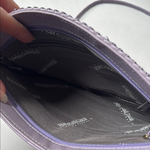Whiting & Davis Lavender Purple Crossbody Bag with Mesh Texture - Picture 5 of 5